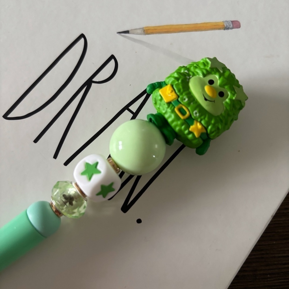 Rainbow Brite: Lucky handmade beaded pen